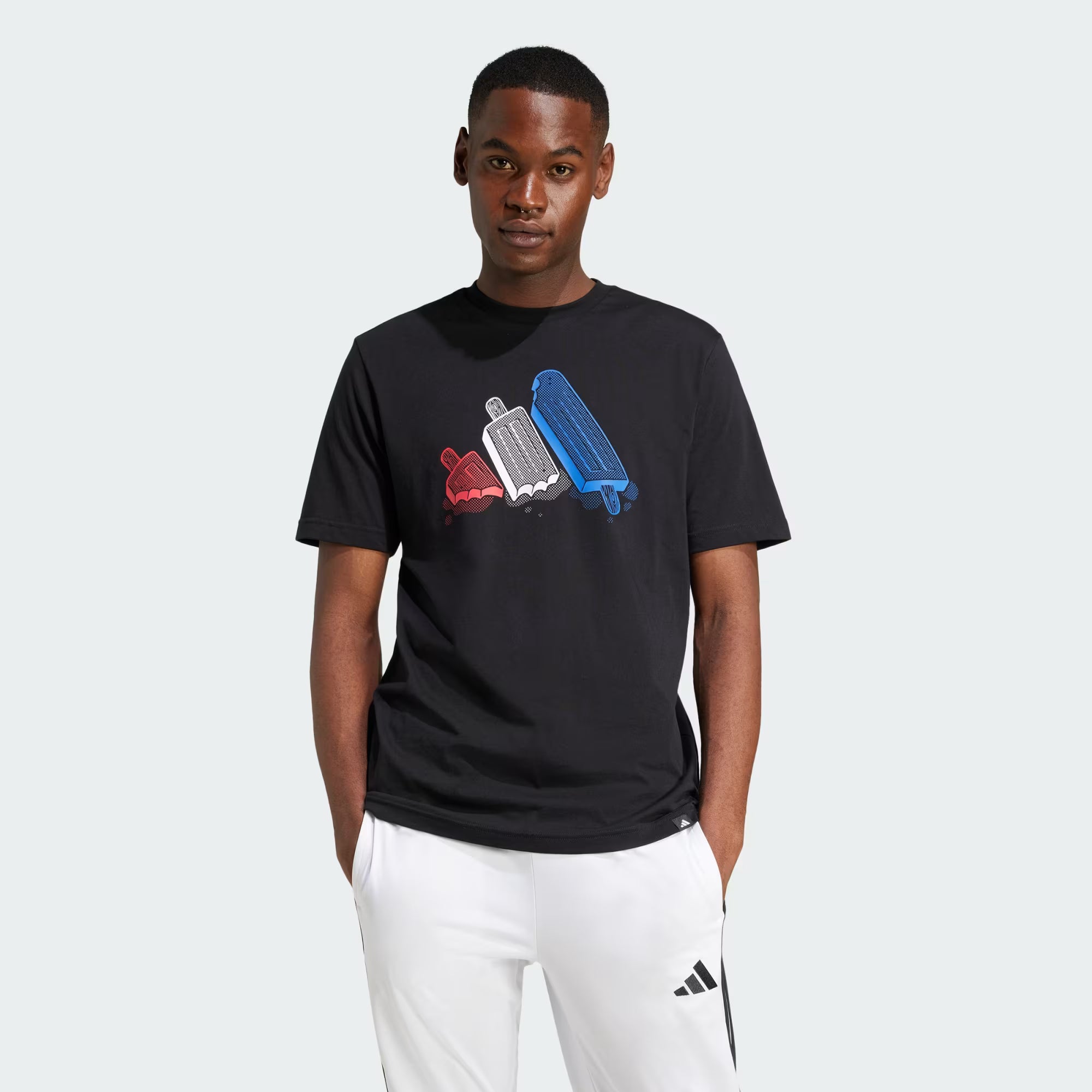 T-Shirt Uomo Adidas Cotone Lounge Ice Graphic